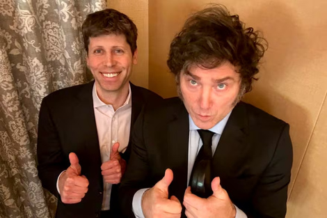 Javier Milei con Samuel Harris Altman.