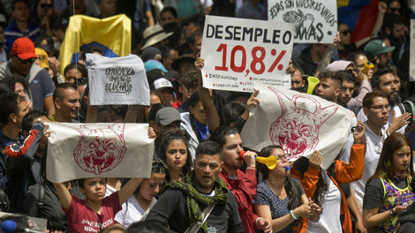 Los manifestantes coparon las calles de la capital colombiana