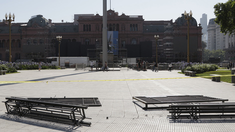 La Plaza de Mayo ya está sin rejas para la asunción de Alberto Fernández. (Fuente: Bernardino Avila)