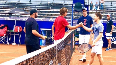 Eli se pudo entrenar con Diego Schwartzman en Córdoba.