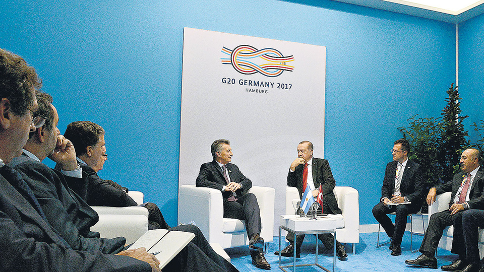 Mauricio Macri con el turco Recep Erdogan, uno de los presidentes que sí le hizo lugar en su agenda.