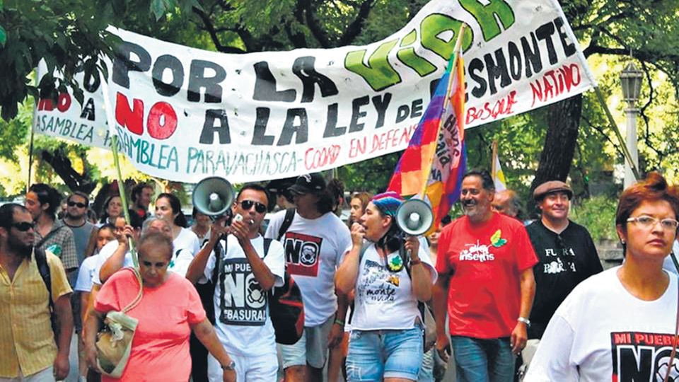 La marcha en Córdoba fue convocada por la Coordinadora en Defensa del Bosque Nativo (Codebona).