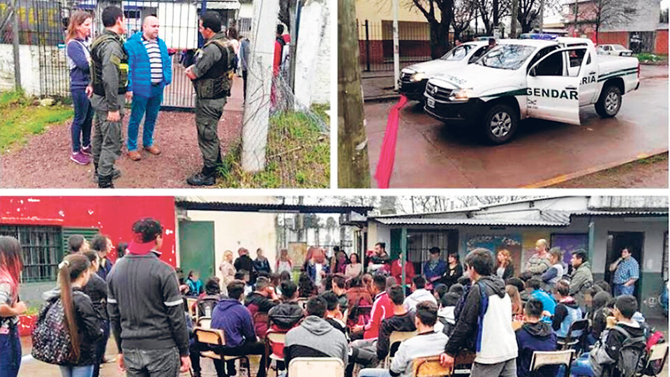 Padres y docentes denunciaron la presencia de los gendarmes como un caso de intimidación.