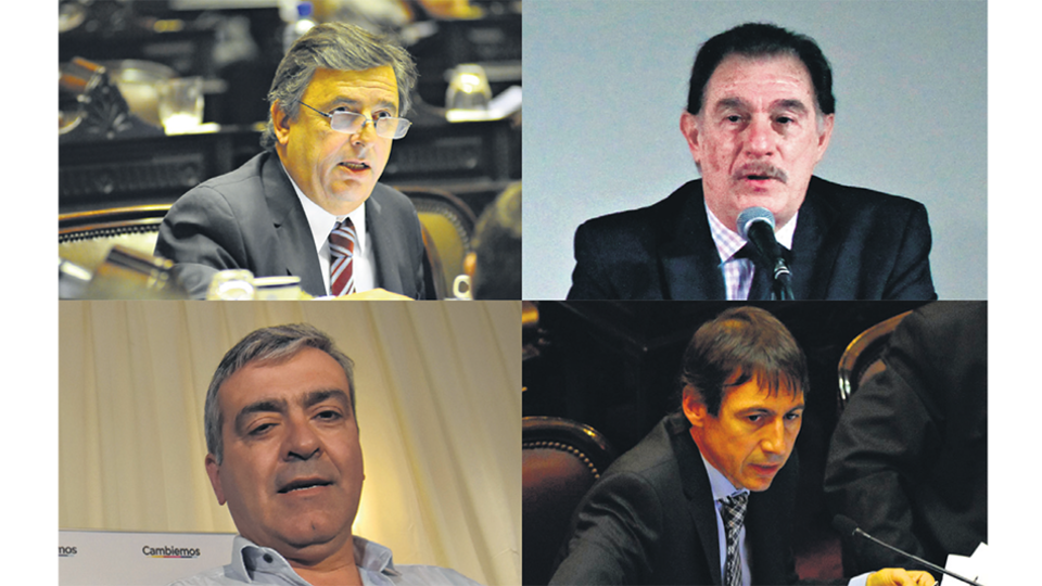 El diputado Negri, el histórico dirigente Storani, el diputado Cano y el senador Naidenoff.