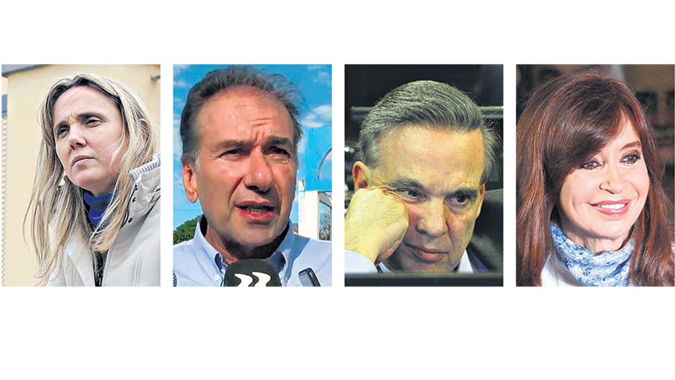 Gladys González y Humberto Schiavoni (PRO); Miguel Pichetto (PJ) y Cristina Fernández (Unidad Ciudadana).