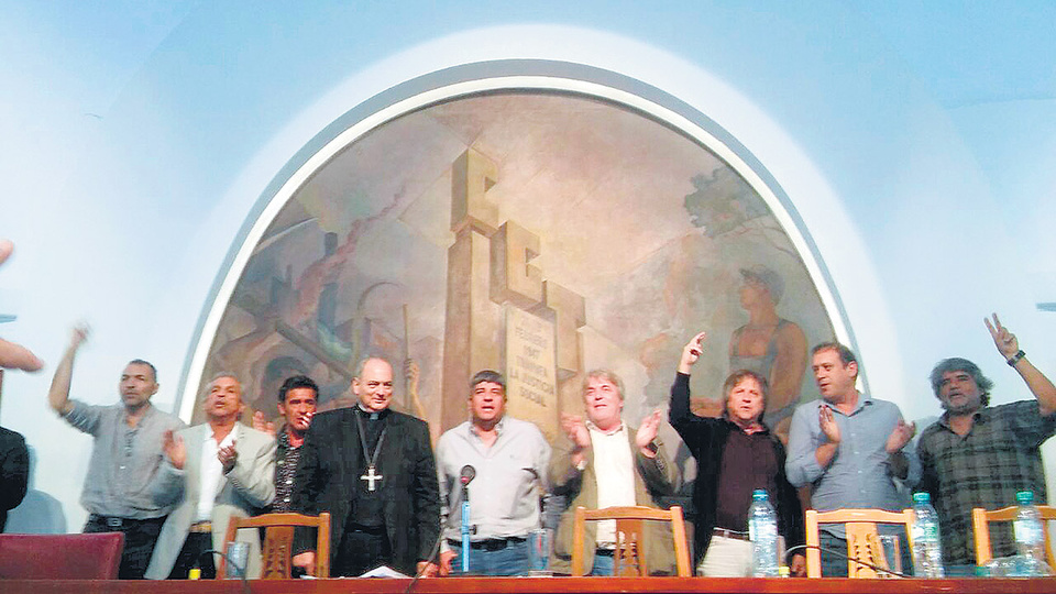 Walter Correa participó ayer del encuentro en la CGT con Pablo Moyano y el obispo Sánchez Sorondo.