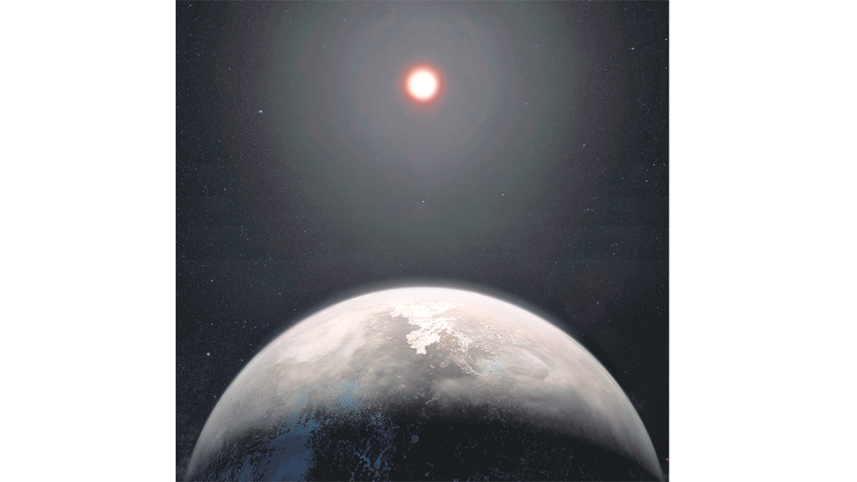Así se vería la estrella Ross 128 desde la superficie del planeta recién descubierto.