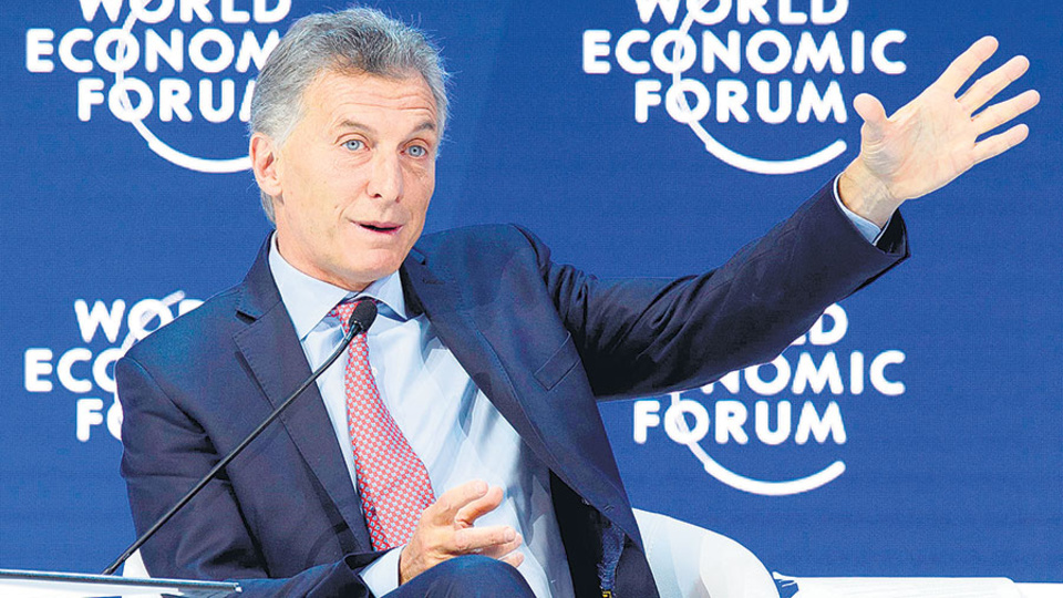 El presidente Mauricio Macri habló ayer en la sesión plenaria del Foro de Davos.