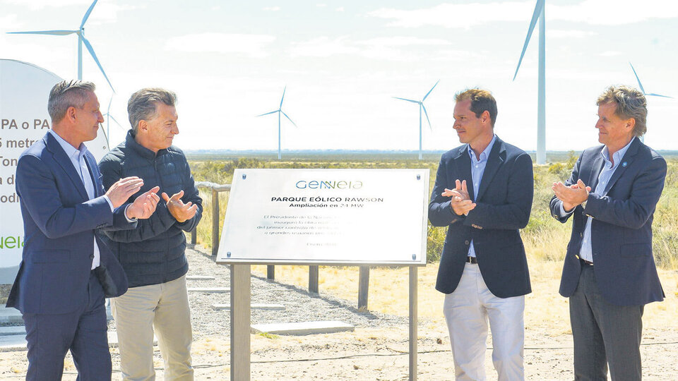 El presidente Mauricio Macri participó el fin de semana de la inauguración de uno de los parques eólicos en Chubut.