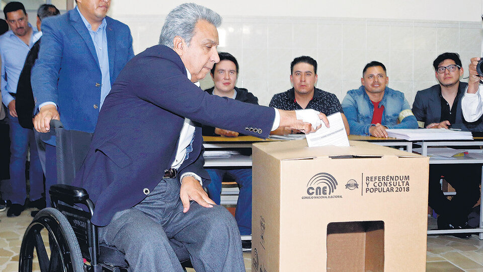 El presidente Lenín Moreno celebró la “clara y contundente victoria” que tuvo el Sí.