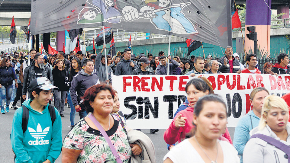 Desocupados y trabajadores de la economía popular reivindicaron la lucha por tierra, techo y trabajo.