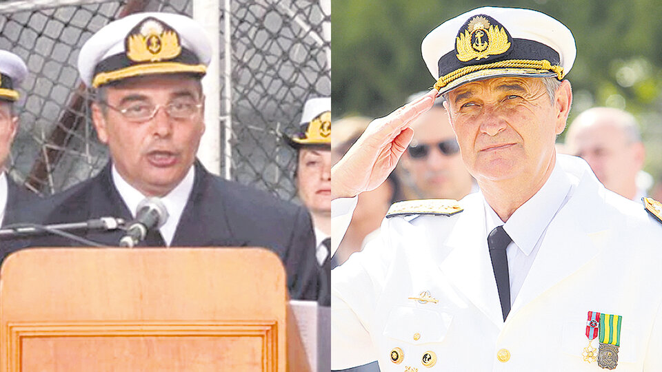 El contraalmirante Luis LÃ³pez Mazzeo y el ex jefe de la Armada Marcelo Srur.
