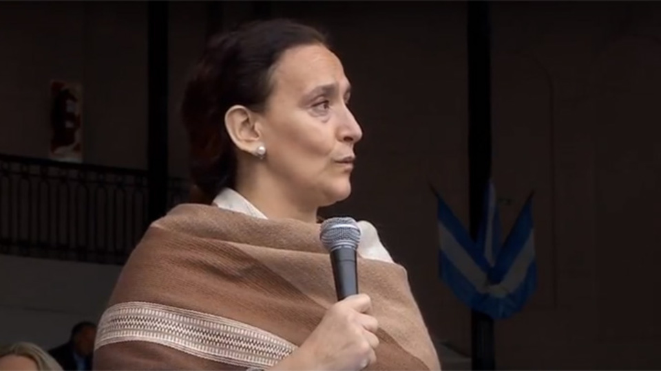 Michetti durante su discurso en el predio de Palermo.