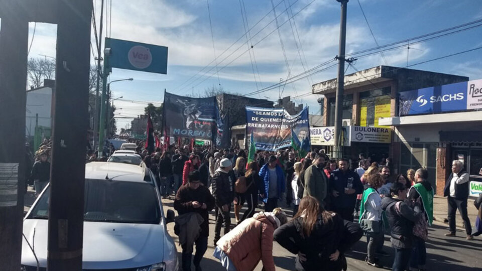 Las calles de Moreno fueron ganadas por el reclamo tras la tragedia.