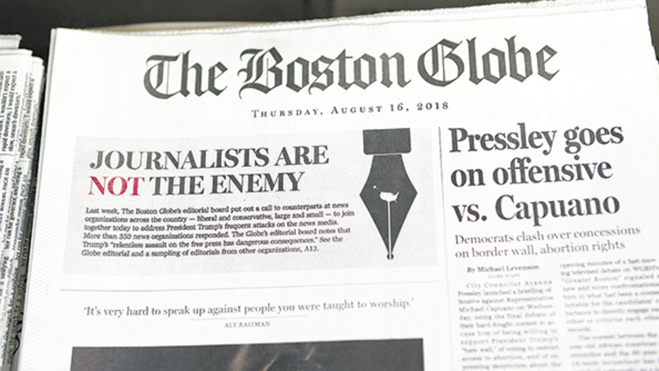 El tradicional diario The Boston Globe inició una campaña que comenzó el miércoles.