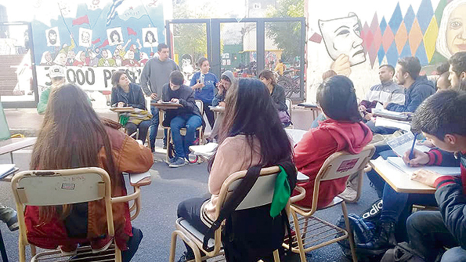 Una clase pública en la Facultad de Ciencias Sociales de la UBA.