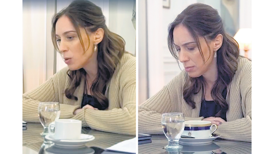 Las distintas tomas del video muestran que se cambió la taza que tenía Vidal.