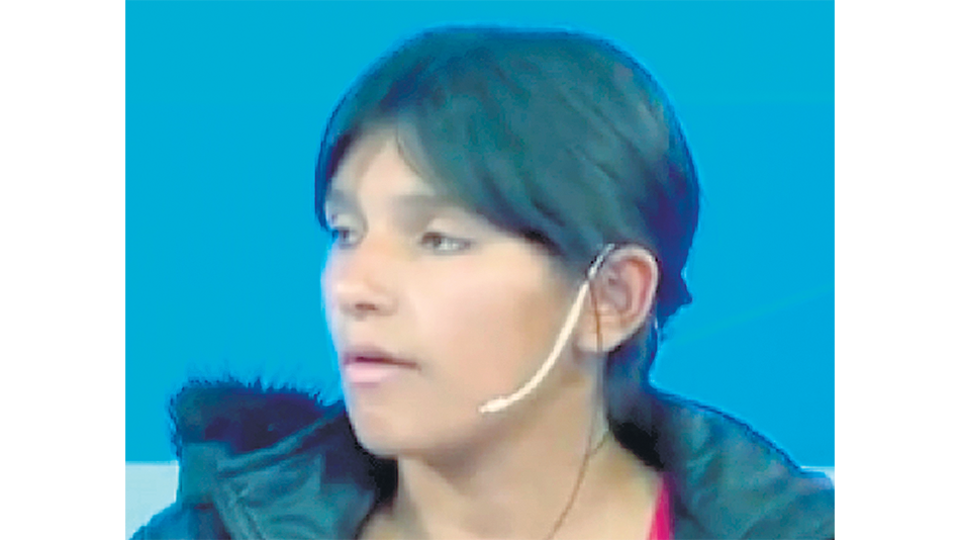 Leonela Ayala, antes de ser detenida.