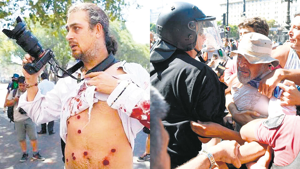 Pablo Piovano, baleado cubriendo la protesta por la reforma previsional. Bernardino Avila, golpeado y detenido cubriendo el Cuadernazo.