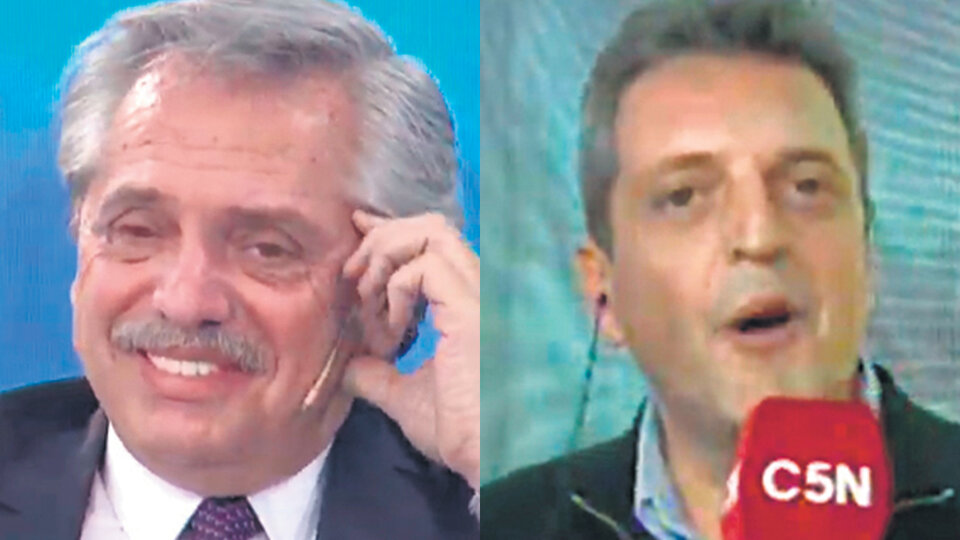 Alberto Fernández y Sergio Massa, con el acuerdo en sus manos.