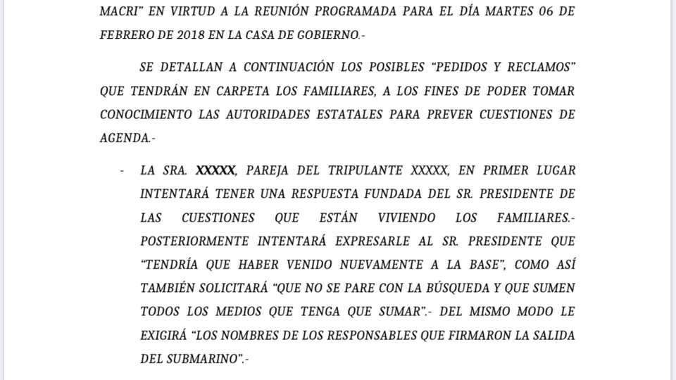 Submarino ARA San Juan: los documentos del espionaje de la AFI a los familiares  | Qué dicen los informes de inteligencia sobre los reclamos por el hundimiento del buque 