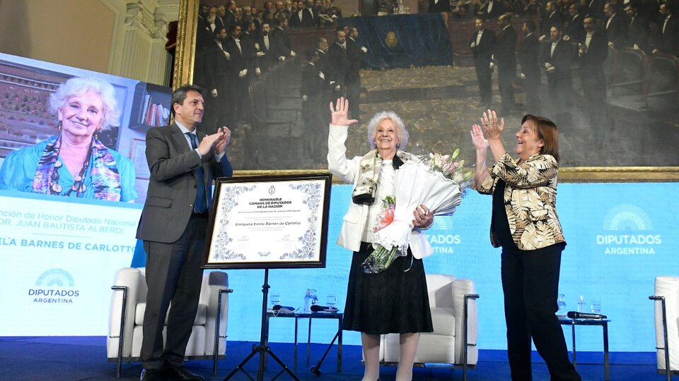 Distinguieron a Estela de Carlotto por su compromiso en la defensa de los DD.HH. | Homenaje en la Cámara de Diputados