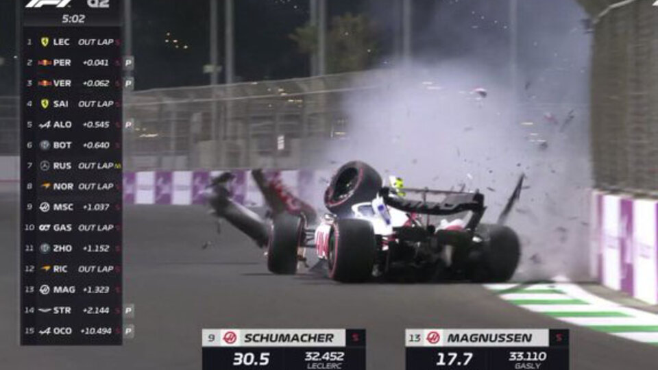 El terrible accidente de Mick Schumacher en Arabia Saudita |  Mira el video del atragantamiento violento que preocupa en la fórmula de Fórmula 1