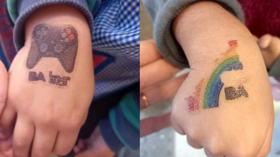 Más marketing: el gobierno porteño les puso tatuajes de su con su logo a niños de escuelas primarias | Página12 Más marketing: el gobierno porteño les puso tatuajes de su con su logo a niños de escuelas primarias | Página12
