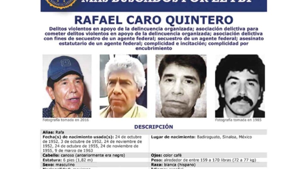 México Detienen a Rafael Caro Quintero, uno de los capos de la droga