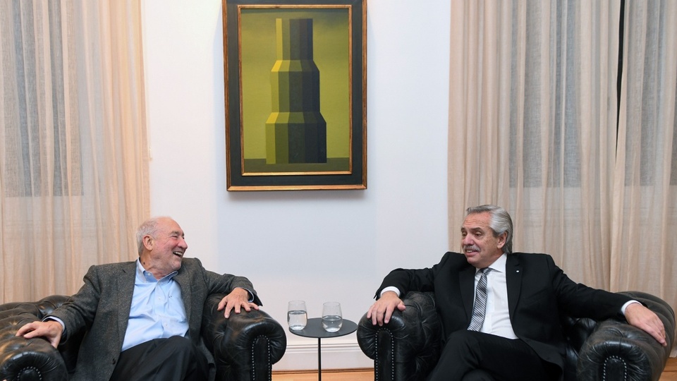 Cena con Josepth Stiglitz en Olivos | Alberto Fernández recibió al Premio Nobel en el marco del 39 encuentro de la Cepal en Buenos Aires