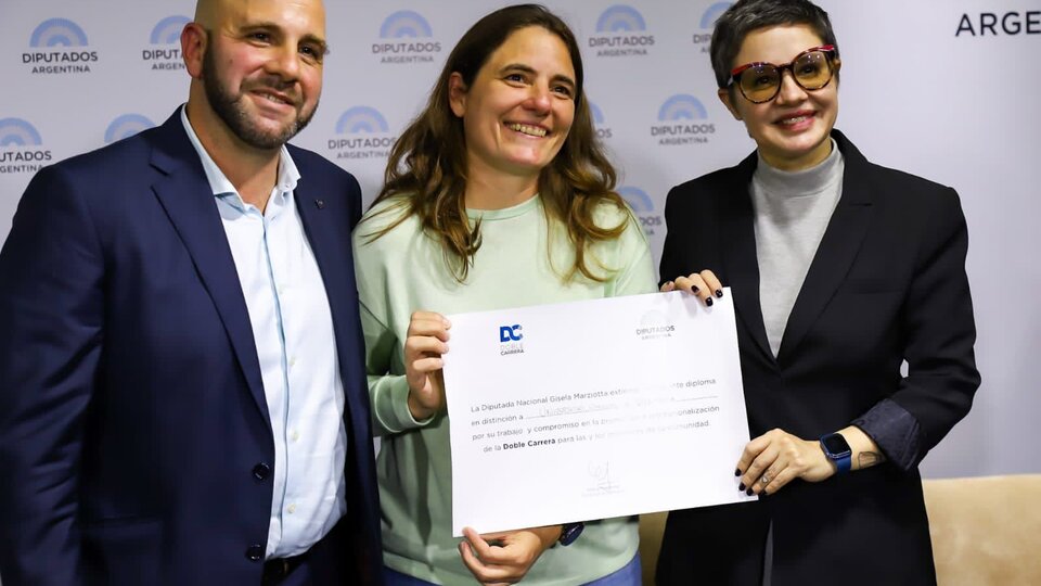 El proyecto de ley de la Doble Carrera, una iniciativa para deportistas | Los presentó al diputada del FdT, Gisela Marziotta