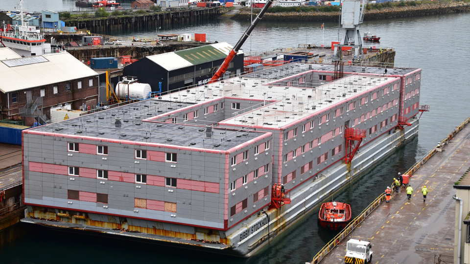 This is the floating prison for immigrants that the United Kingdom is preparing  The same company that designed the prison traded slaves in the 19th century