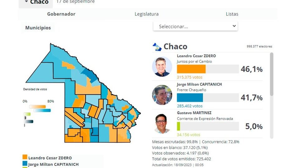 Elecciones en Chaco el mapa interactivo con los resultados