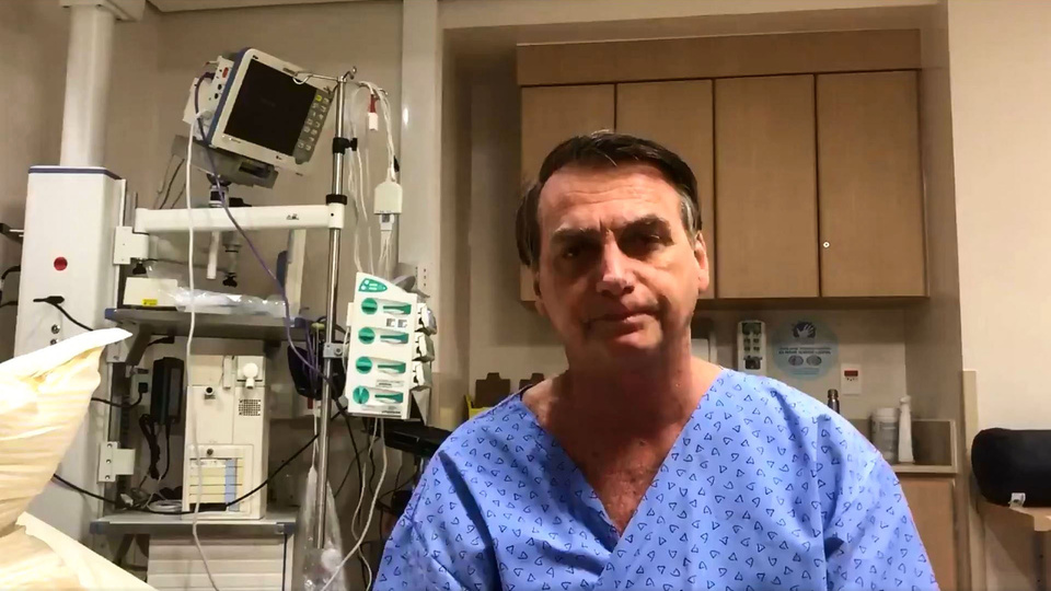 Bolsonaro en enero pasado, tras una intervención en el abdomen.Â