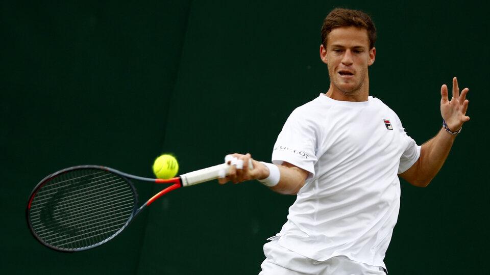 Diego Schwartzman, saca la derecha en All England.