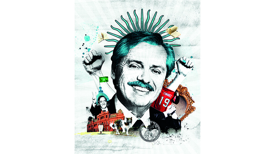 Alberto Fernández en la revista Caras y Caretas