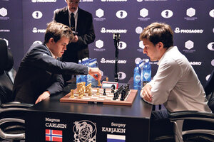 Carlsen, campeón, tras 20 días y 12 partidas parejas de ritmo clásico, con solo una victoria para cada uno. 