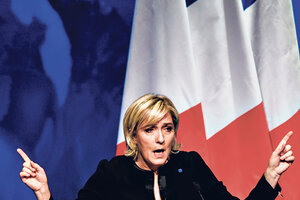 Un lanzamiento de campaña a lo Le Pen (Fuente: AFP)
