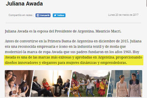Awada hace campaña política y también de su ropa