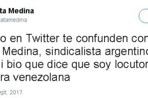 “Pata” Medina, la venezolana que la ligó en Twitter (Fuente: Twitter)
