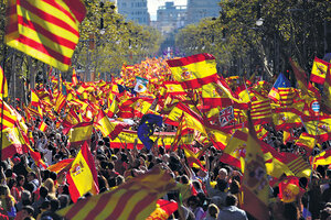 El españolismo tomó las calles de Barcelona (Fuente: AFP)