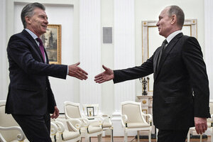 Macri con Putin (Fuente: Télam)