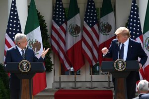 Trump elogió a López Obrador en la Casa Blanca (Fuente: AFP)