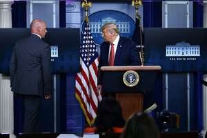 Trump abandonó una rueda de prensa por un tiroteo afuera de la Casa Blanca (Fuente: AFP)
