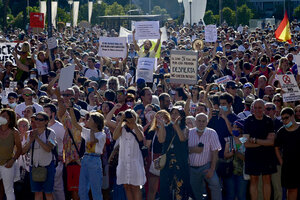 Marchas anticuarentena: en Madrid sancionarán a quienes no usaron tapabocas (Fuente: AFP)