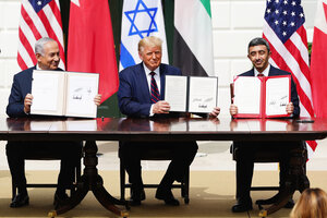 Israel, Emiratos Árabes Unidos y Bahrein sellaron los acuerdos de paz en la Casa Blanca (Fuente: EFE)