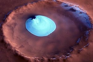 Científicos hallaron tres lagos de agua salada bajo el polo sur de Marte (Fuente: AFP)