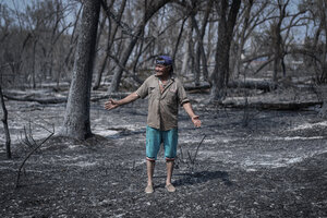 El fuego alcanzó casas de la última isla que quedaba sin quemarse (Fuente: Sebastián Pancheri - Multisectorial Humedales Rosario)