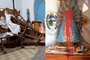 Un grupo marginal de supuestos mapuches vandalizó una iglesia de El Bolsón (Fuente: Angel Morales)