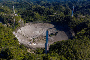 Un final anunciado: se desplomó el impactante Observatorio de Arecibo por fallas estructurales  (Fuente: AFP)